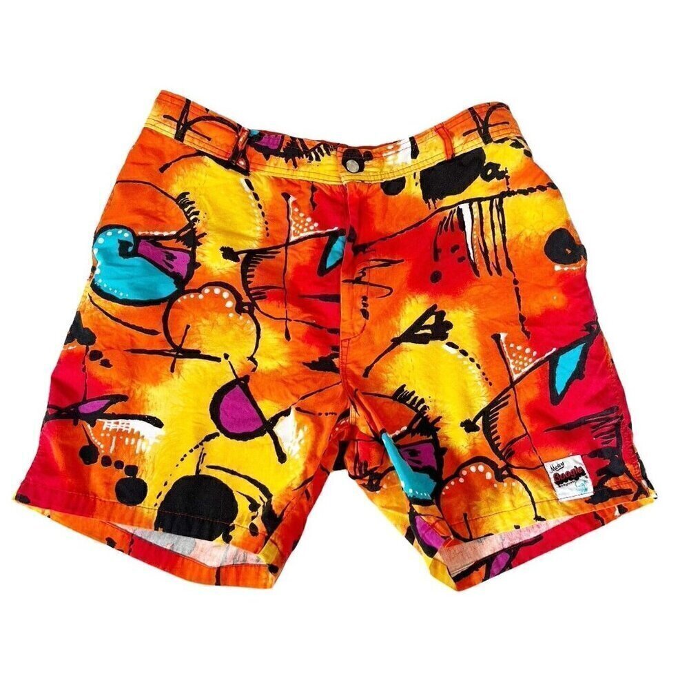 Morey Boogie Mens Sz 34 Vibrant Bodywear Beach Shorts Surfer 80’s Vintage